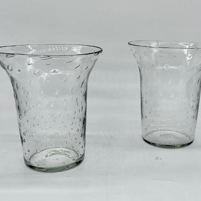 Pr. of Steuben controlled bubble vases