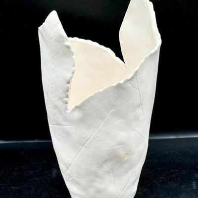 Vintage Ceramic Leaf Vase
