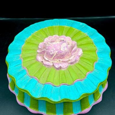Vintage Barricini Candies Syroco Covered Box
