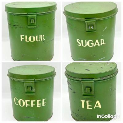 (4) Two’s Company Vintage Style Kitchen Canisters
