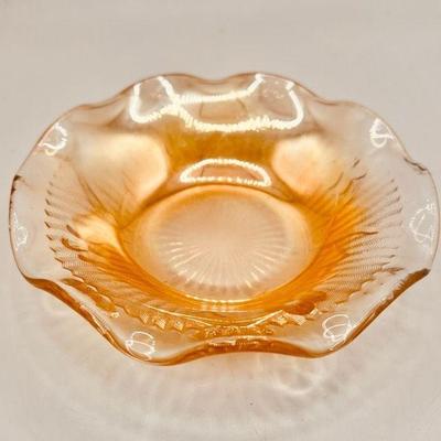 Ruffled Marigold Carnival Glass Dish
