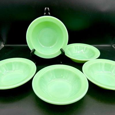 (5) Fire King Jadeite Berry Bowls
