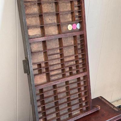 Hamilton MFG CO Wood Print Tray Wall Hangable
