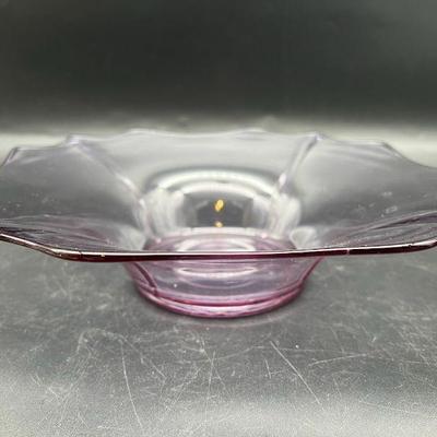 Purple Translucent Flower 12” Serving Bowl
