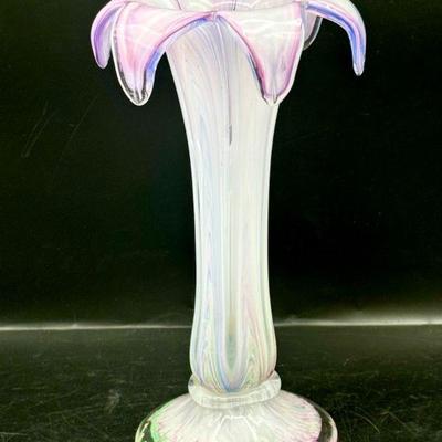 Murano Style Flower Vase 8”
