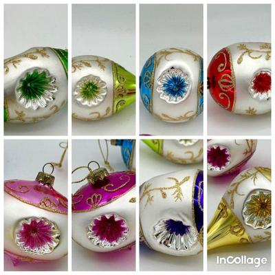 (8) Vintage Glass Christmas Ornaments
