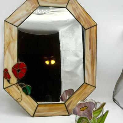 Stained Glass Mirror & Candle Holder
