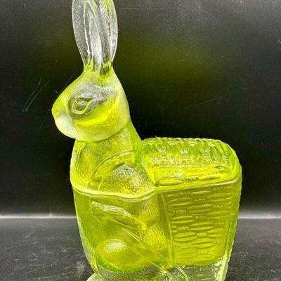 Zabkowice Glass Works Standing Rabbit Candy Dish
