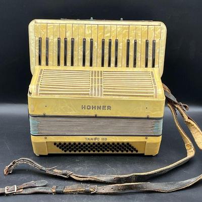 Vintage Buttercream Hohner Tango IIB Piano Accordion
