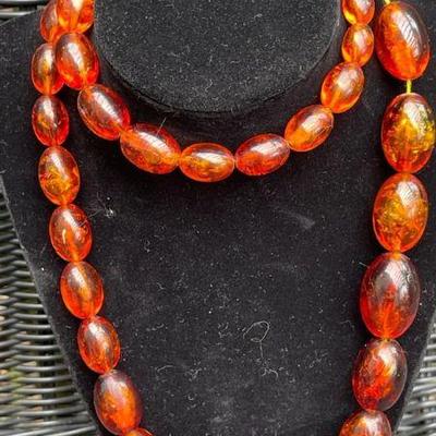 32” Long Graduated Amber Necklace * Believe to be Amber...buyer to validate to own satisfaction
