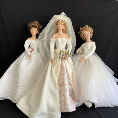 Ashton Drake Porcelain Brides Dolls with Stands * Sandra Bilotto * EG Greenwood
