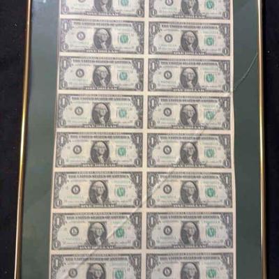 Framed Special US Dollar Bills
