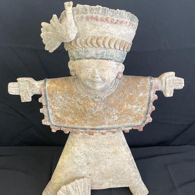 Large Asian Design Terra Cotta Figurine
