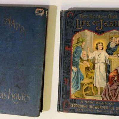 2 Vintage Books * The Boys And Girls Life Of Jesus 1911 * Happy Christmas Hours 1892
