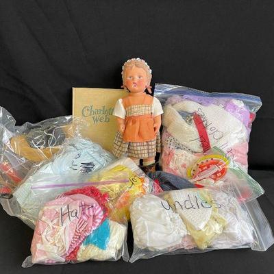 Vintage Hummel Doll * Variety of Sizes Doll Clothes * 1952 Charlotte’s Web Book
