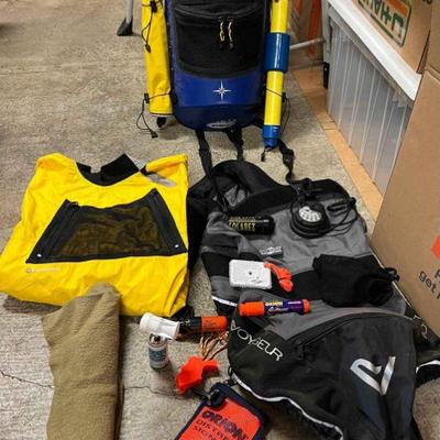 Kayaking Accessories Lot * Spray Skirt * Wet Suit * Compass * Dry Bag
