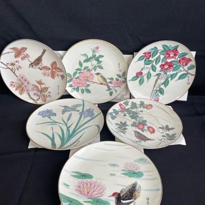 The Hamilton Collection Gardens of the Orient Satsuma Plate Collection * 6
