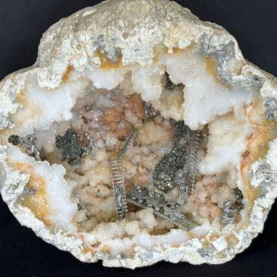 Geode With Amazing Miniature Mining Scene
