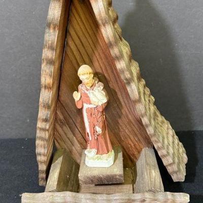 Hand Made St Francis Creche * Made With Curly Redwood
