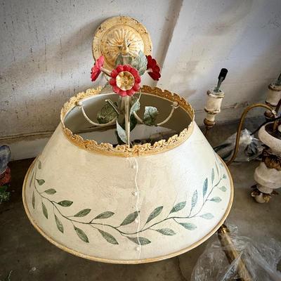 Vintage painted tole light fixture