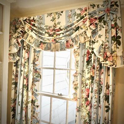 All window treatments are for sale