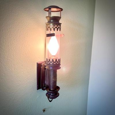 One of two train lamps - shown lit