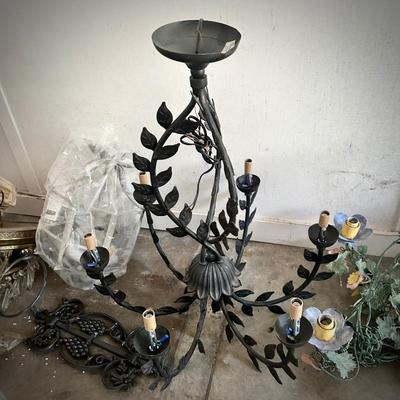 Black metal vine chandelier