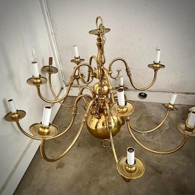 Brass chandelier