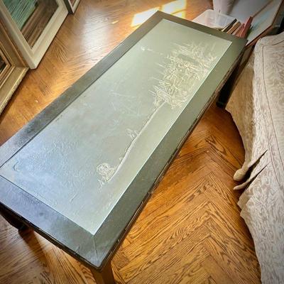 Antique Asian hand-carved coffee table