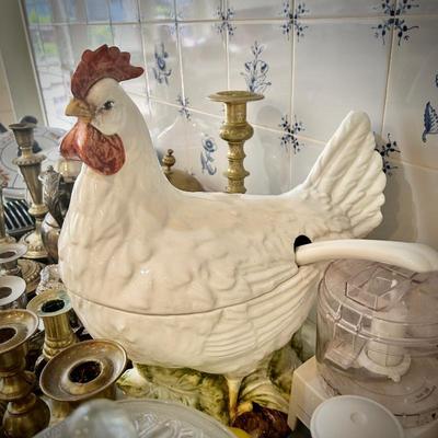 Rooster soup tureen