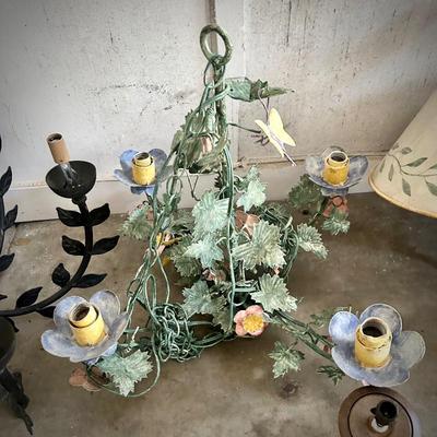 Vintage ivy and flower chandelier