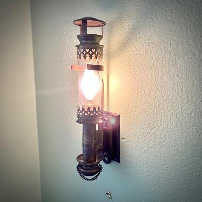 Second of two train lamps - shown lit