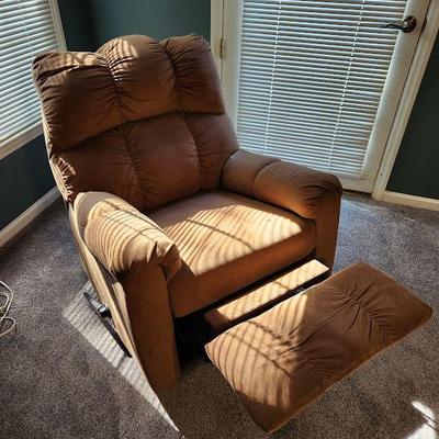 recliner in reclined position. 
