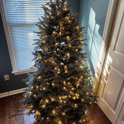 Christmas tree lights on