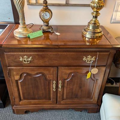 Serving Bar Cabinet.  Top Opens to Left and Right
