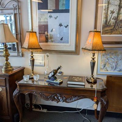 Lamps, Console Table