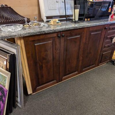 BRAND NEW Solid Wood Long Cabinet 99.25" with Gorgeous Granite Top
