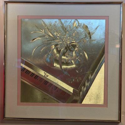 Golden Piano Wall Art