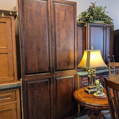 Huge 8' tall Storage Cabinet (2) Pieces with Pull-Out Drawers and Shelving 