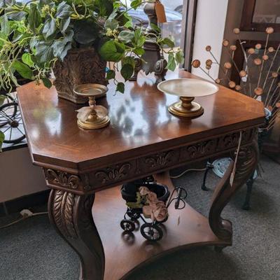 Carved Wood Table 