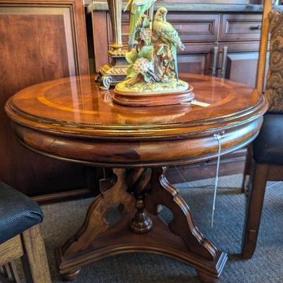 Quality Carved and Burled Wood Table.  Simply Beautiful!