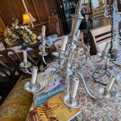 Brushed Stainless Steel Chandelier.  House Beautiful Vintage Booklets.  Book on  1893  Chicago World's Fair 