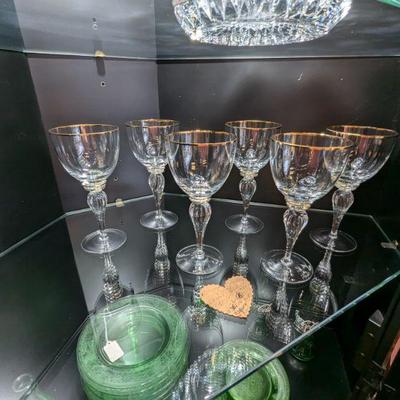 Crystal Gold Rimmed Glass Set