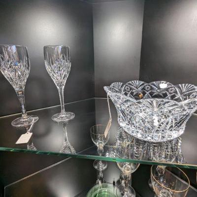 Crystal Bowl and Crystal Goblets