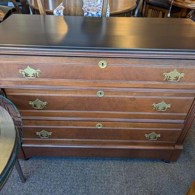 Just Lovely Antique Refurbished Large 3 Drawer Dresser on Wheels.  Matching Night Stand also available. 