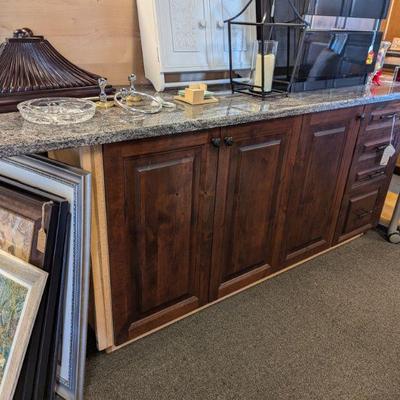 Sale Photo Thumbnail #179: Exquisite Brand New Amish  Base Cabinet (with Blind-End) for Laundry or Dishwasher with Gorgeous Granite Top.  Best Offer 