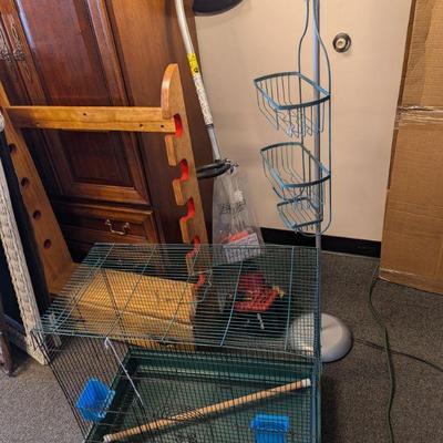 Sale Photo Thumbnail #43: Large Bird Cage, Aqua Shower Hanger, Gun Rack, Gas Refurbished Lawn Trimmer