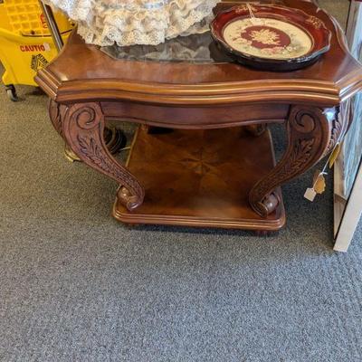 Lovely Solid Wood Carved End Table or Entry Table
