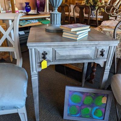 Refurbished Sewing Table, Anywhere Table or Desk. Original Artwork