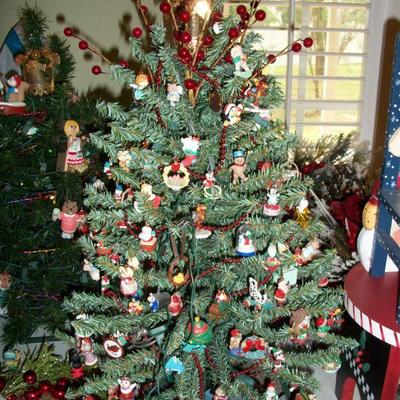 Sale Photo Thumbnail #122: Vintage Hallmark Train Tree with 348 Miniature Hallmark Ornaments. 